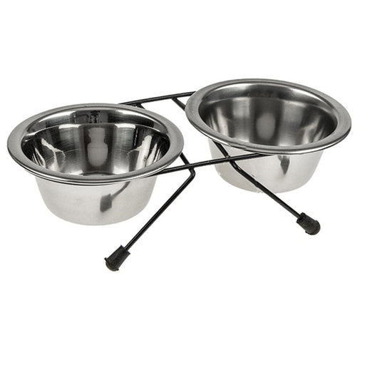 2 x Sets Small Portable Dog Cat Steel Pet Bowl Water Bowls