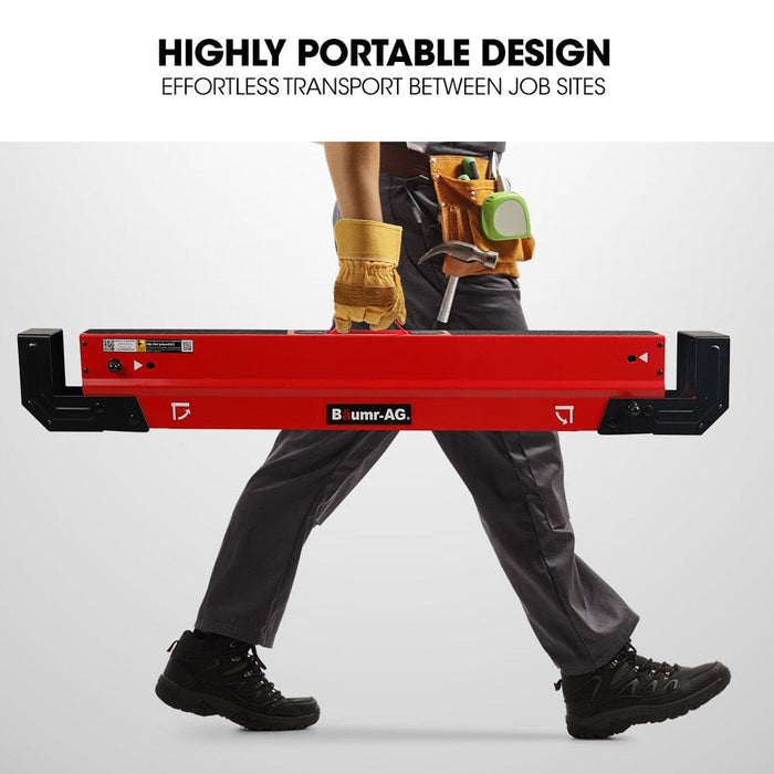 2 x Steel Saw Horse Folding Height Adjustable Sawhorse