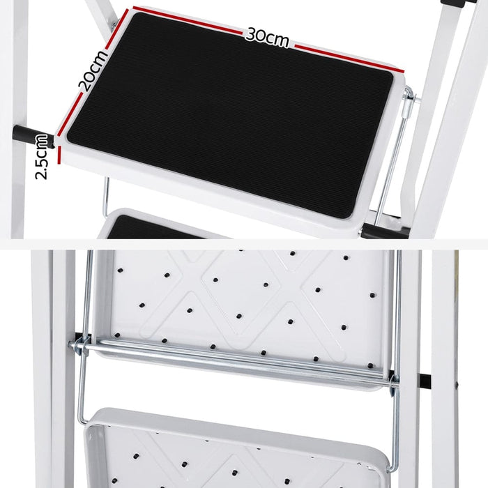 2 Step Ladder Multi-purpose Folding Steel Light Weight