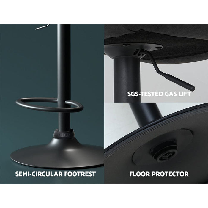 Set of 2 Bar Stools Kitchen Stool Chairs Metal Barstool