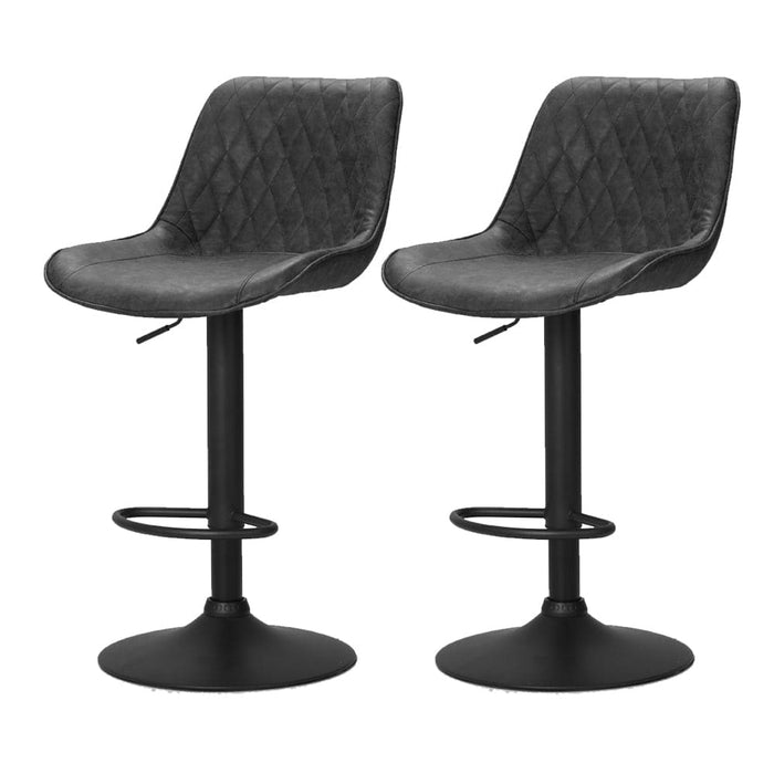 Set of 2 Bar Stools Kitchen Stool Chairs Metal Barstool