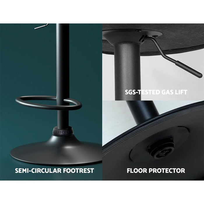 Set of 2 Bar Stools Kitchen Stool Chairs Metal Barstool