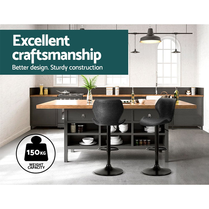 Set of 2 Bar Stools Kitchen Stool Chairs Metal Barstool