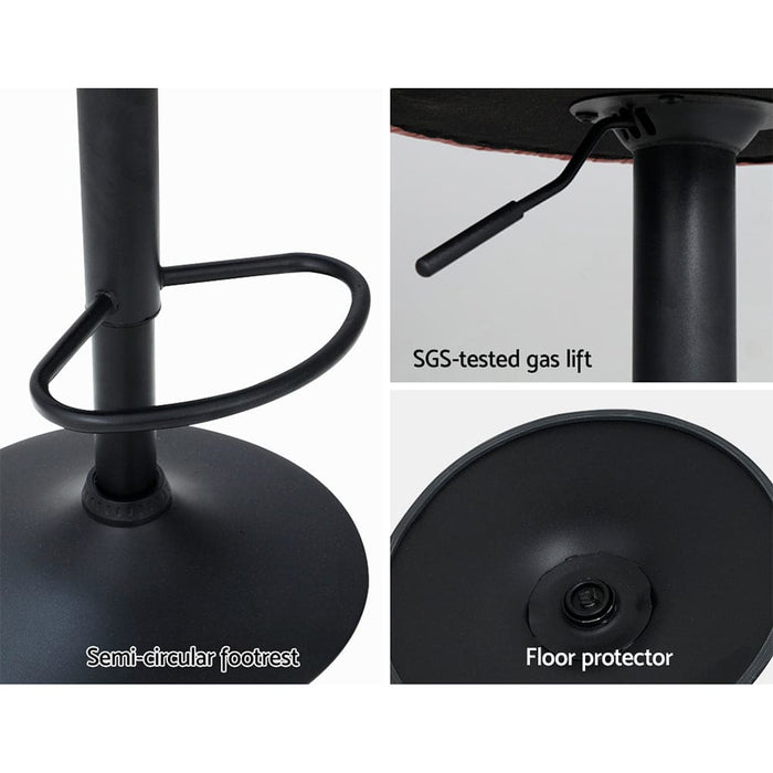 Set of 2 Bar Stools Kitchen Stool Swivel Chair Gas Lift