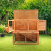 2-storey Wooden Chicken Coop & Rabbit Hutch with Trough