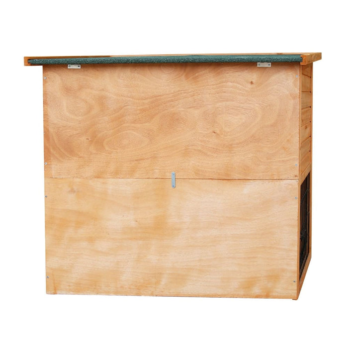 2-storey Wooden Chicken Coop & Rabbit Hutch with Trough