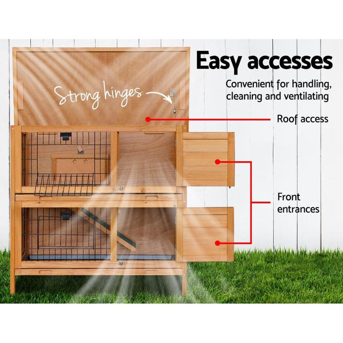 I.pet 2 Storey Wooden Rabbit Hutch