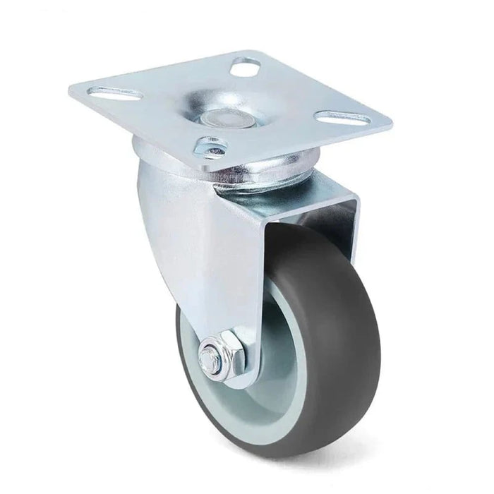 2 Swivel Caster Set Tpr Rubber Wheels For Heavy Duty