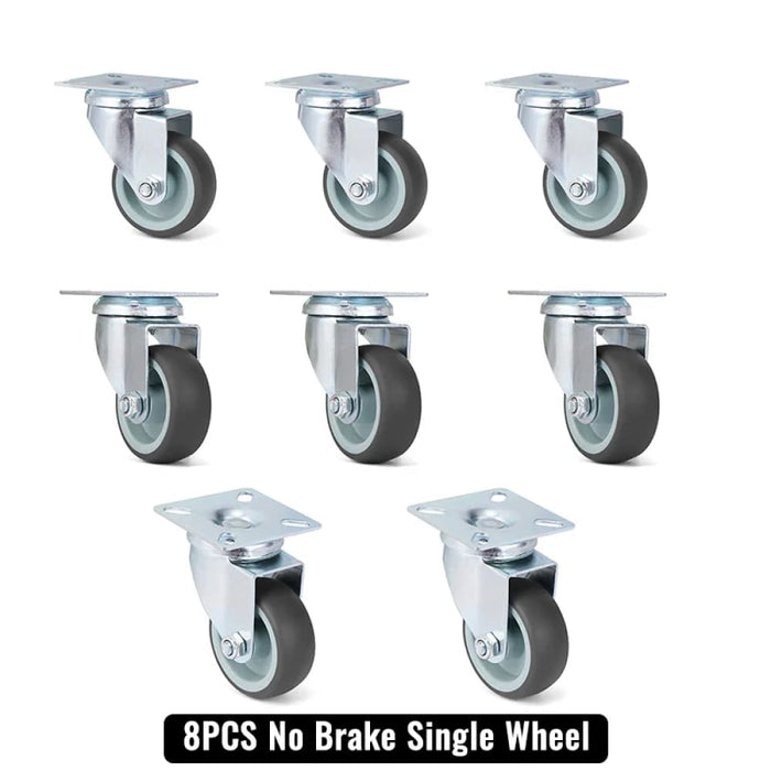 2 Swivel Caster Set Tpr Rubber Wheels For Heavy Duty