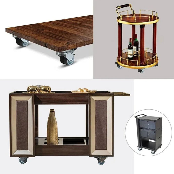 2 Swivel Caster Set Tpr Rubber Wheels For Heavy Duty