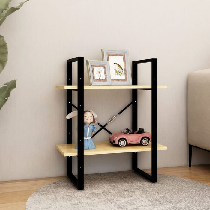 2-tier Book Cabinet 60x30x70 Cm Solid Pine Wood Nblatx