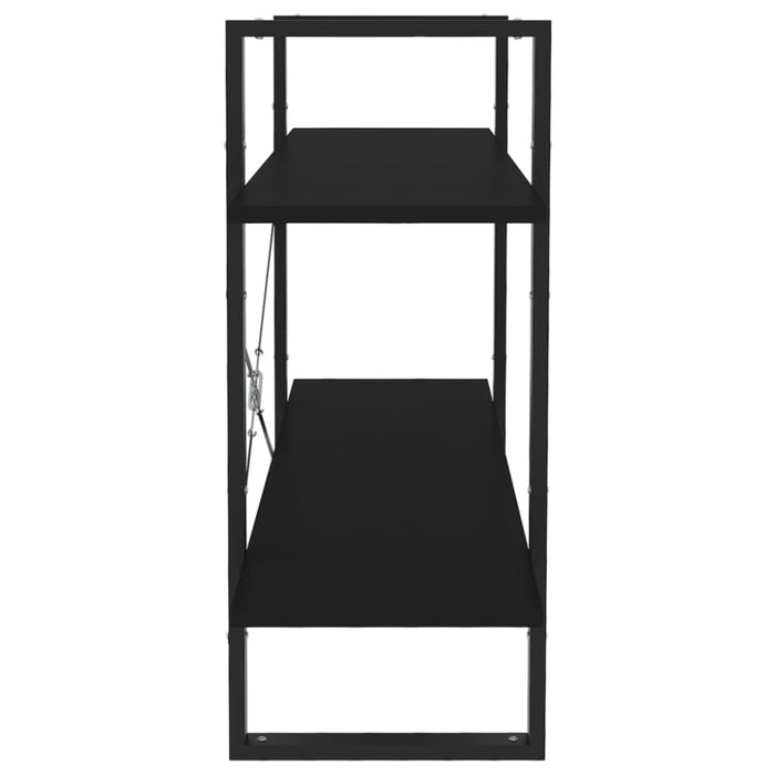 2-tier Book Cabinet Black 100x30x70 Cm Chipboard Nblaln