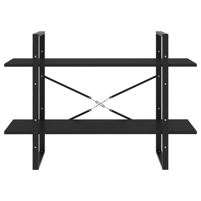 2-tier Book Cabinet Black 100x30x70 Cm Chipboard Nblaln