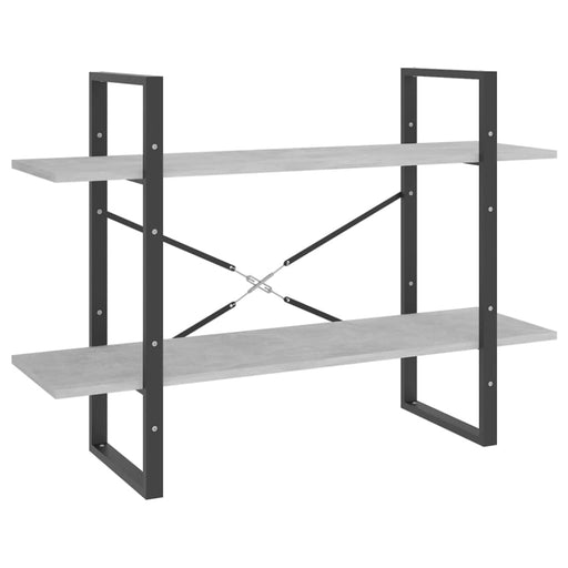 2-tier Book Cabinet Concrete Grey 100x30x70 Cm Chipboard