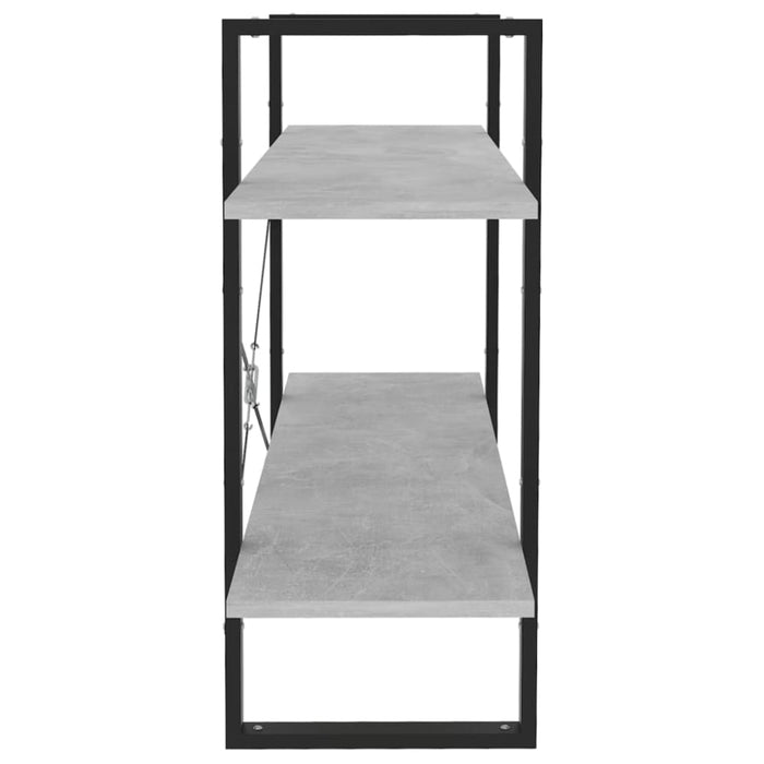 2-tier Book Cabinet Concrete Grey 100x30x70 Cm Chipboard