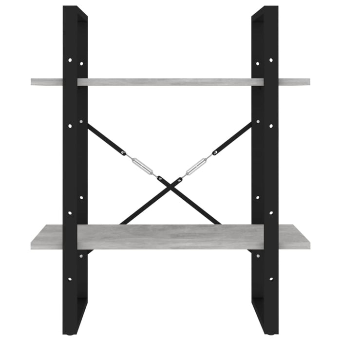 2-tier Book Cabinet Concrete Grey 60x30x70 Cm Chipboard