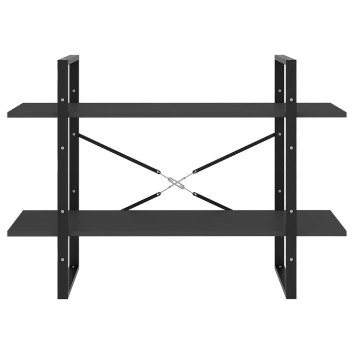 2-tier Book Cabinet Grey 100x30x70 Cm Chipboard Nblalk