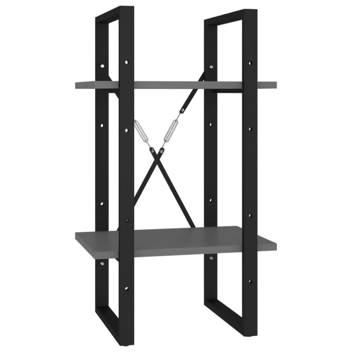 2-tier Book Cabinet Grey 40x30x70 Cm Chipboard Nblabk