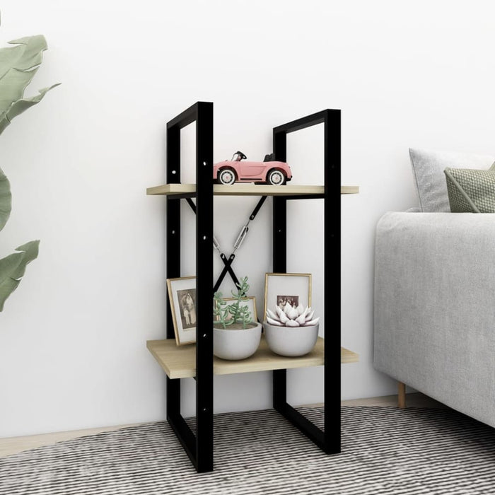 2-tier Book Cabinet Sonoma Oak 40x30x70 Cm Chipboard Nblaob