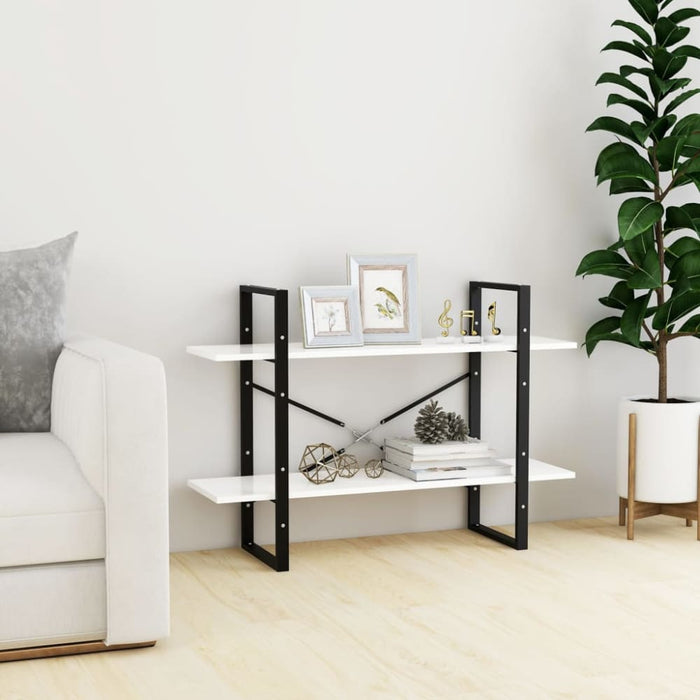 2-tier Book Cabinet White 100x30x70 Cm Chipboard Nblali