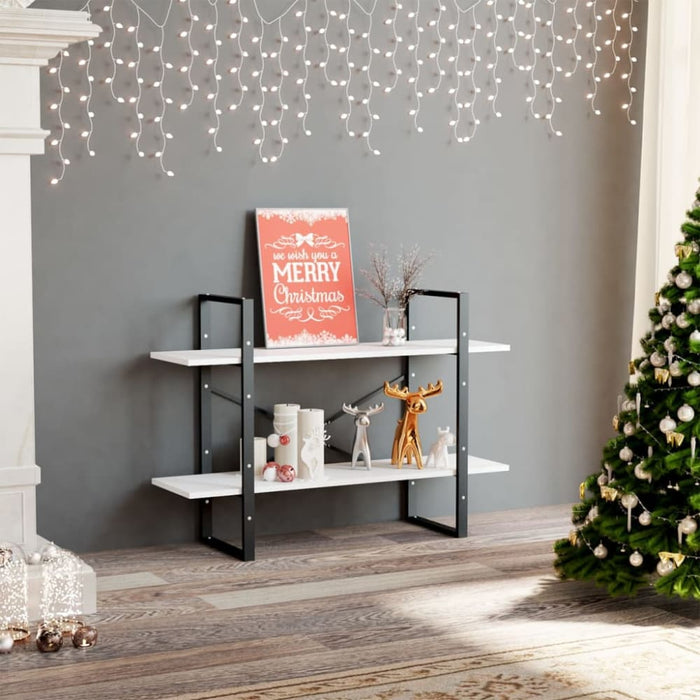 2-tier Book Cabinet White 100x30x70 Cm Chipboard Nblali