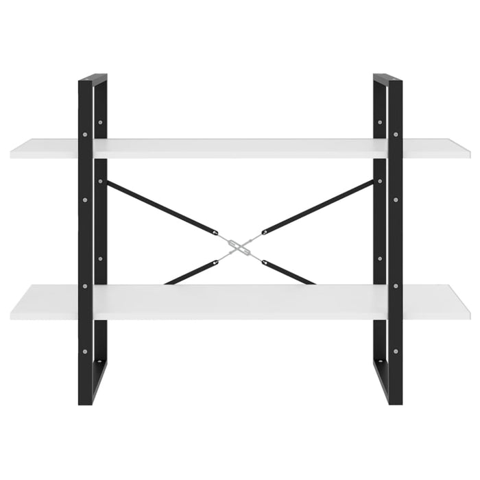 2-tier Book Cabinet White 100x30x70 Cm Chipboard Nblali