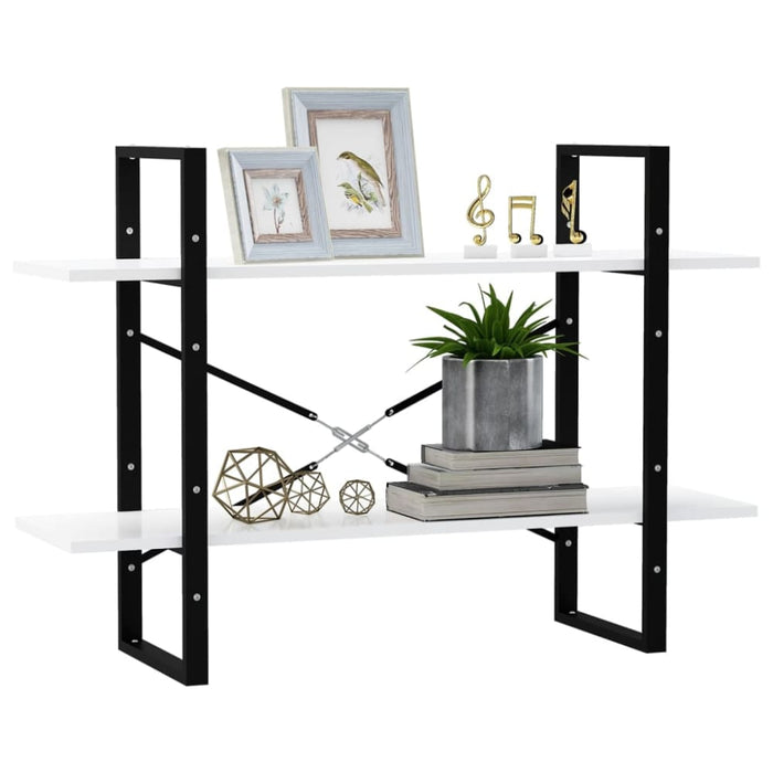 2-tier Book Cabinet White 100x30x70 Cm Chipboard Nblali