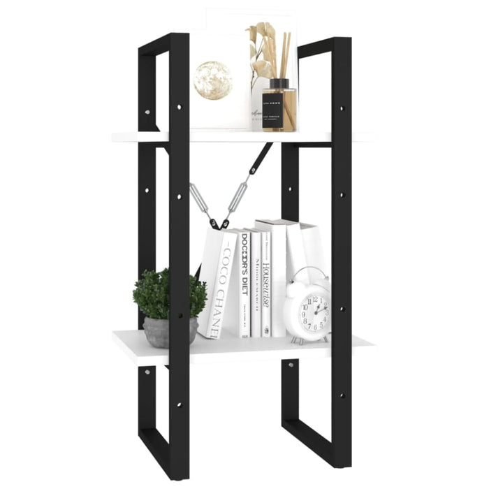 2-tier Book Cabinet White 40x30x70 Cm Chipboard Nblabi