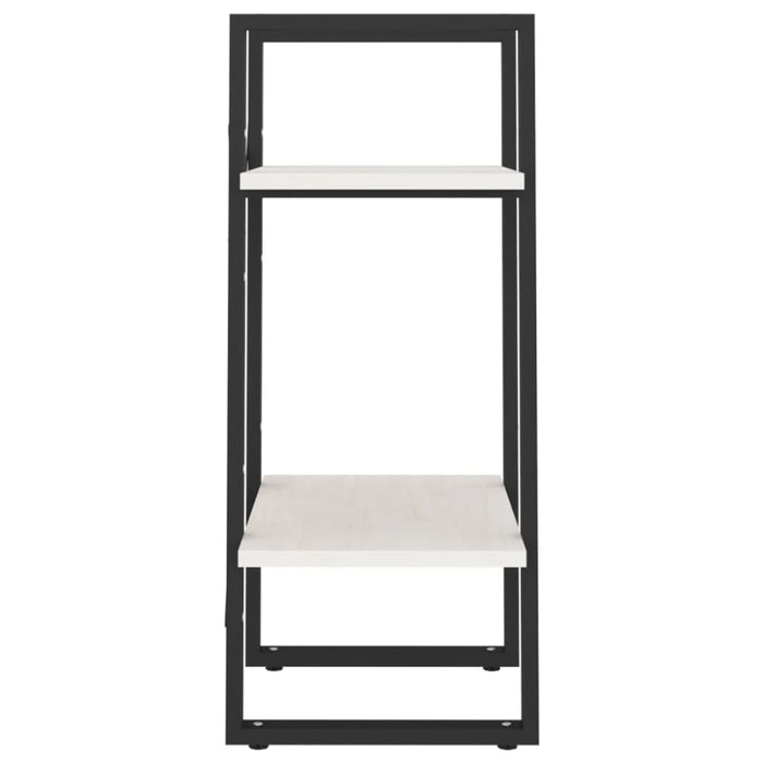 2-tier Book Cabinet White 40x30x70 Cm Solid Pine Wood Nblaot