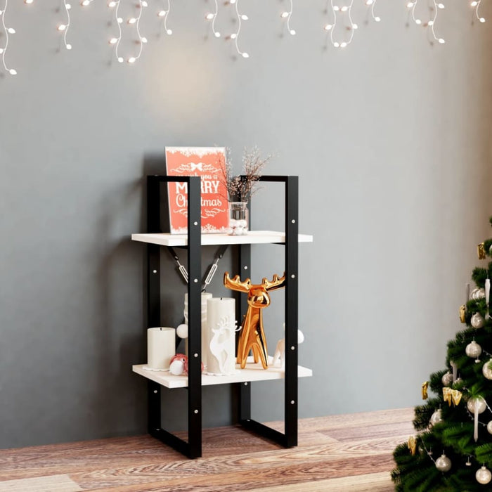 2-tier Book Cabinet White 40x30x70 Cm Solid Pine Wood Nblaot