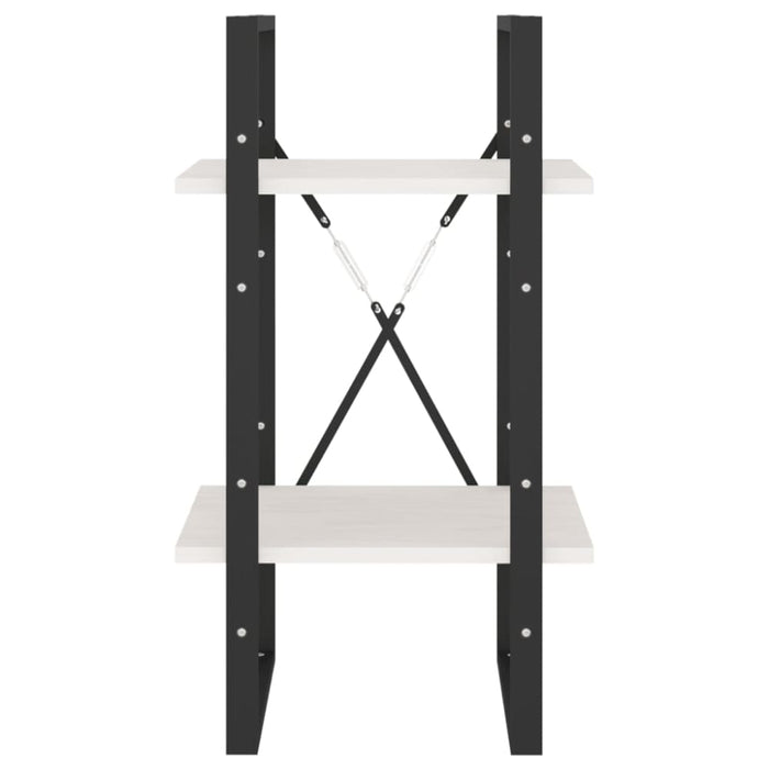 2-tier Book Cabinet White 40x30x70 Cm Solid Pine Wood Nblaot