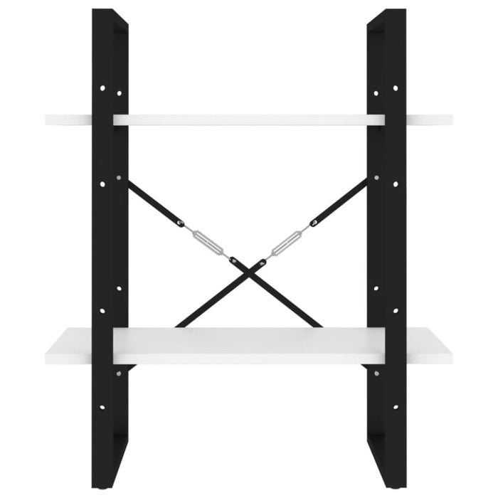 2-tier Book Cabinet White 60x30x70 Cm Chipboard Nblaxi
