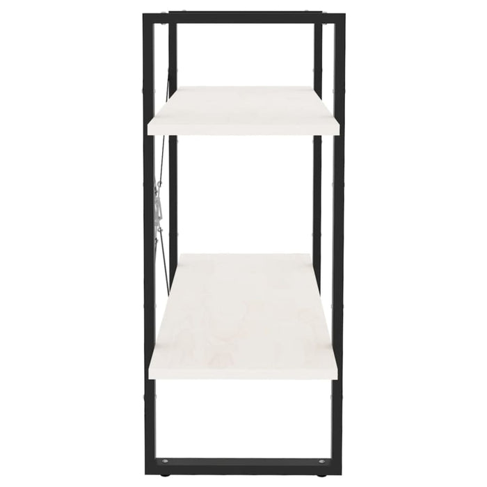 2-tier Book Cabinet White 80x30x70 Cm Solid Pine Wood Nblapt