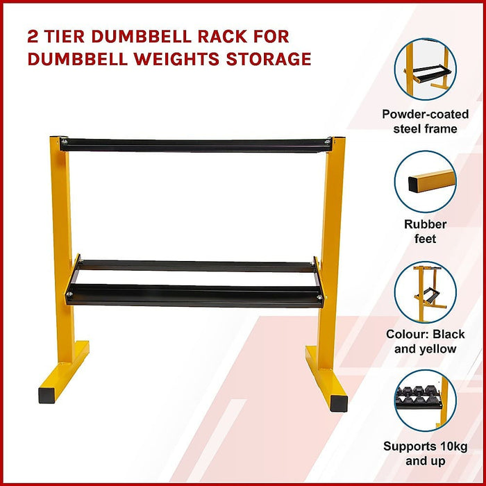 2 Tier Dumbbell Rack for Weights Storage