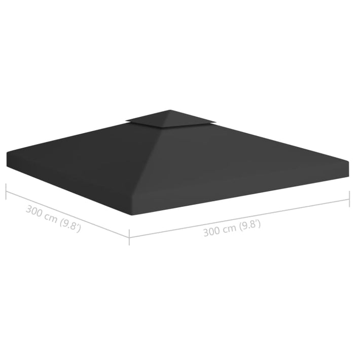 2-tier Gazebo Top Cover 3x3 m Black Toxbix