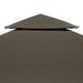 2-tier Gazebo Top Cover 3x3 m Taupe Aaipl