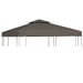 2-tier Gazebo Top Cover 3x3 m Taupe Aaipl