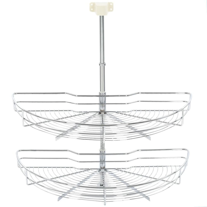 2 - tier Kitchen Wire Basket Silver 180 Degree 75x38x80 Cm