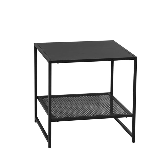 2 - tier Side Table Open Design Steel Home Shelf Compact