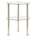 2-tier Side Table Transparent 38x38x50 Cm Tempered Glass