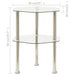 2-tier Side Table Transparent 38x38x50 Cm Tempered Glass