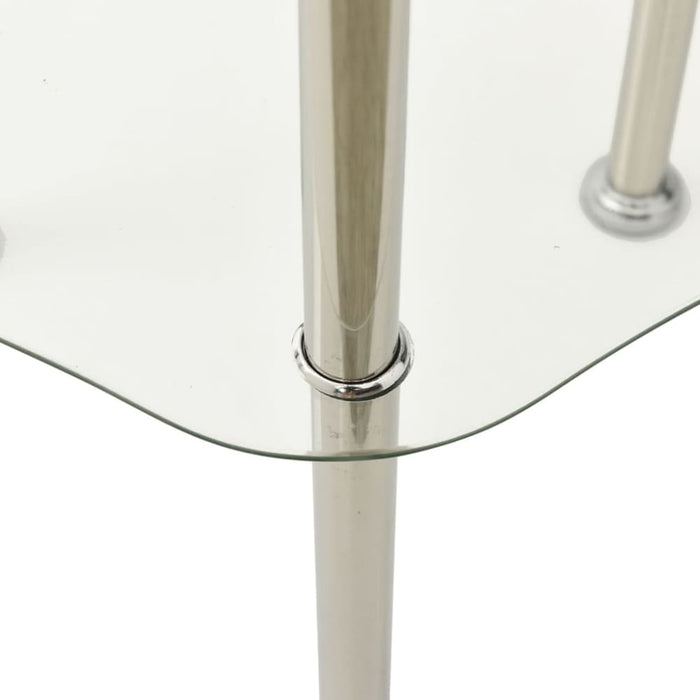 2-tier Side Table Transparent 38x38x50 Cm Tempered Glass