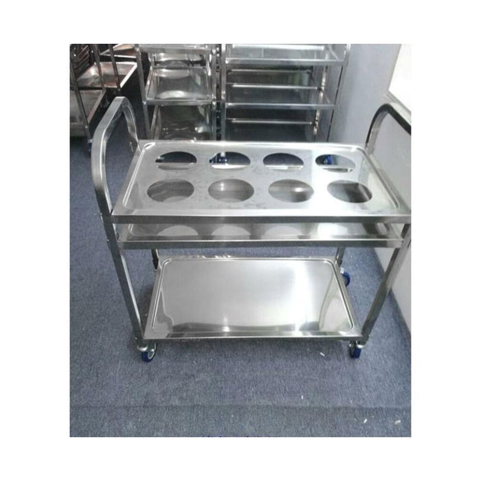 2x 2 Tier Stainless Steel 8 Compartment Kitchen Seasoning