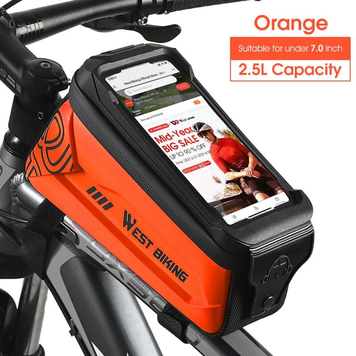 2.5l Waterproof Touchscreen 7.0 Inch Phone Case Bicycle Bag