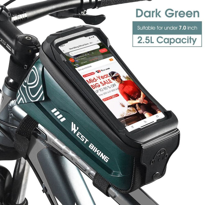 2.5l Waterproof Touchscreen 7.0 Inch Phone Case Bicycle Bag
