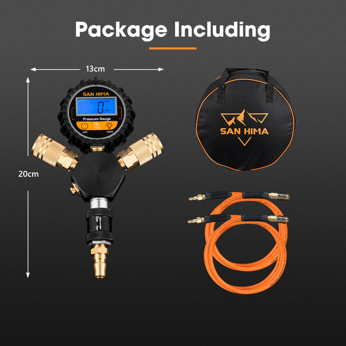 2-Way Digital Tyre Inflator 250 Psi Car Air Compressor Tire Gauge Hose