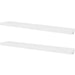 2 White Mdf Floating Wall Display Shelves Book Dvd Storage