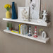 2 White Mdf Floating Wall Display Shelves Book Dvd Storage