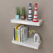 2 White Mdf Floating Wall Display Shelves Book Dvd Storage