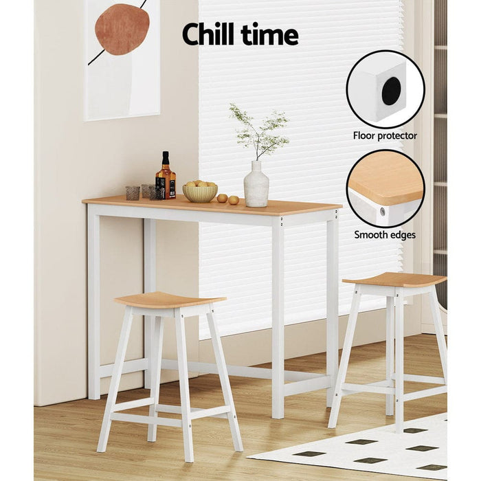 2 x Wooden Bar Stools Stool Dining Chairs Kitchen Barstools